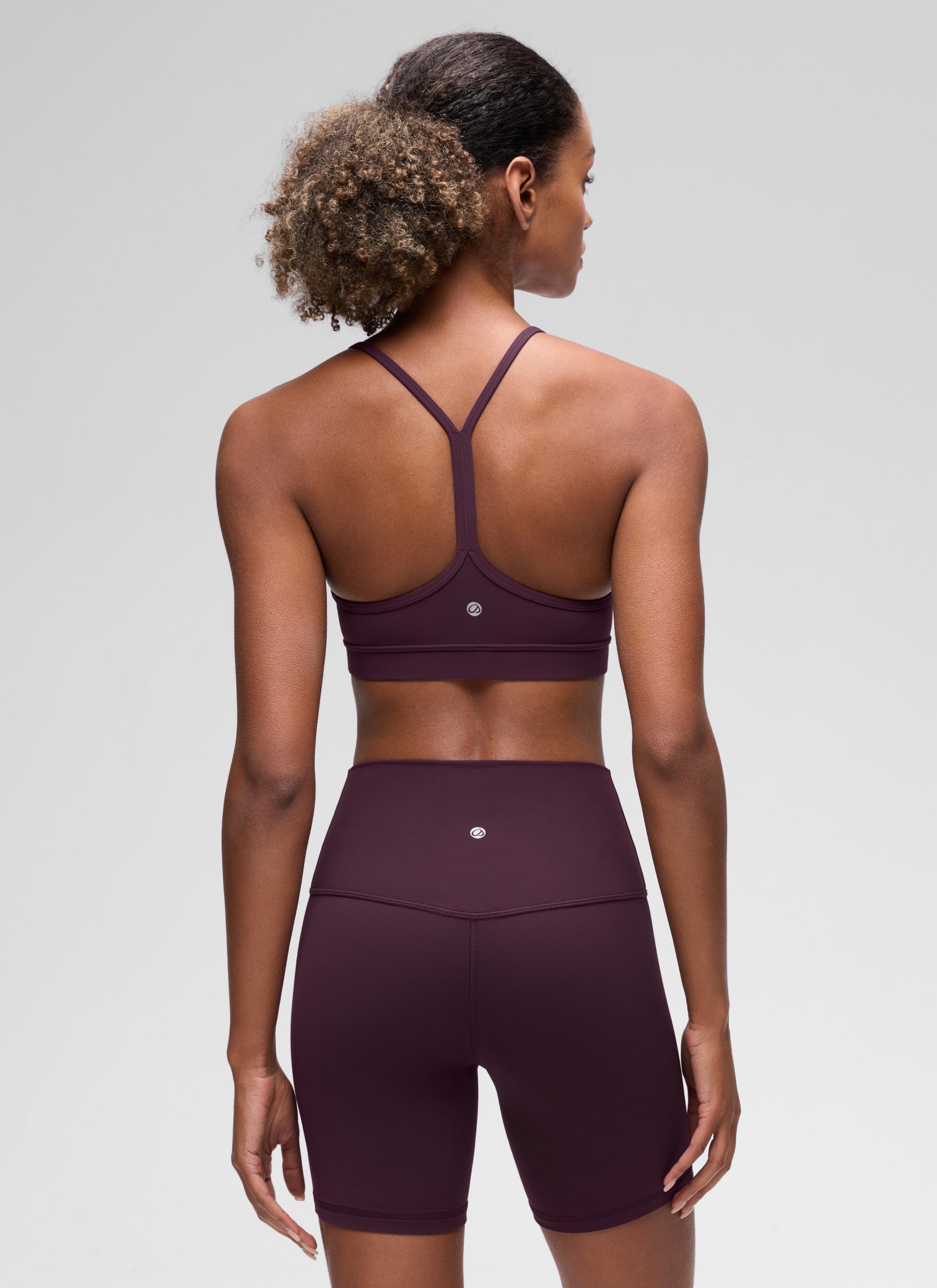 CRZ YOGA Women's Yoga Light Support Butterluxe Sports Bra Y back Deep Purple