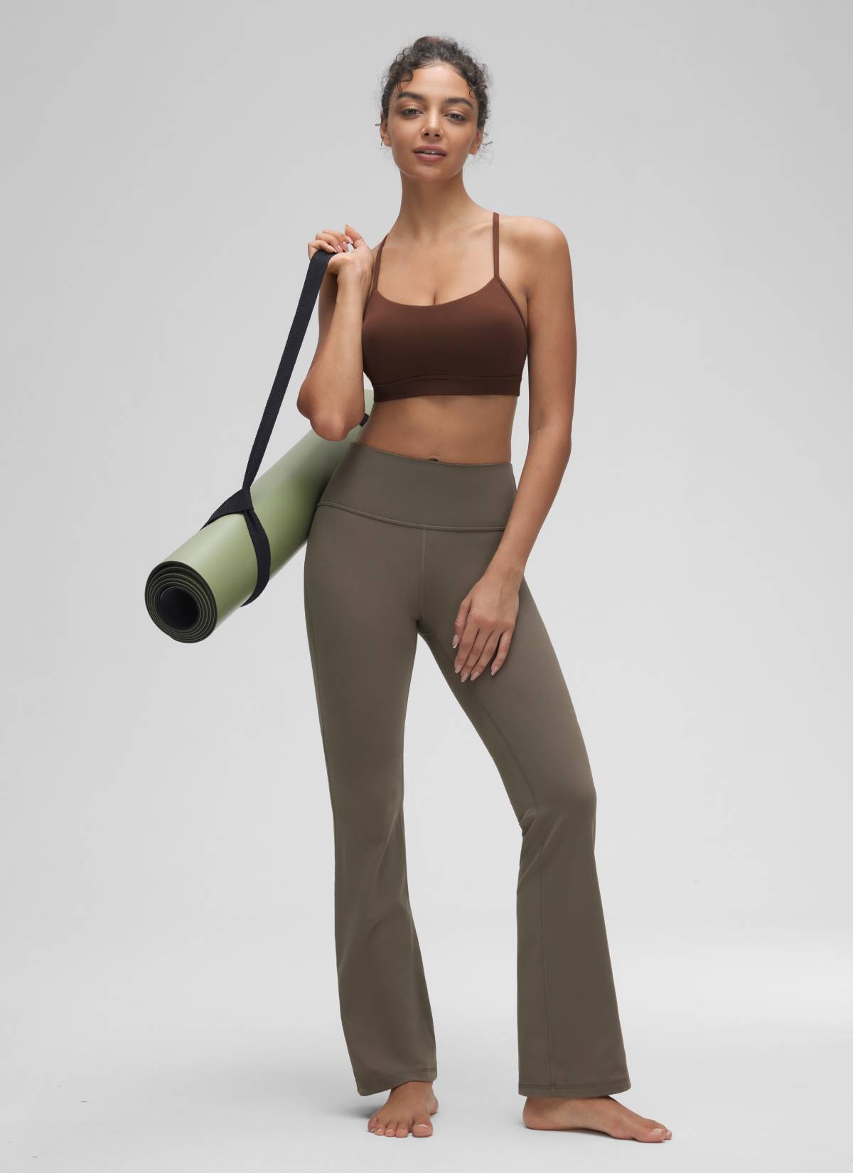 CRZ YOGA レディース ヨガ ライトサポートButterluxe スポーツブラ Yバック ラバブラウン