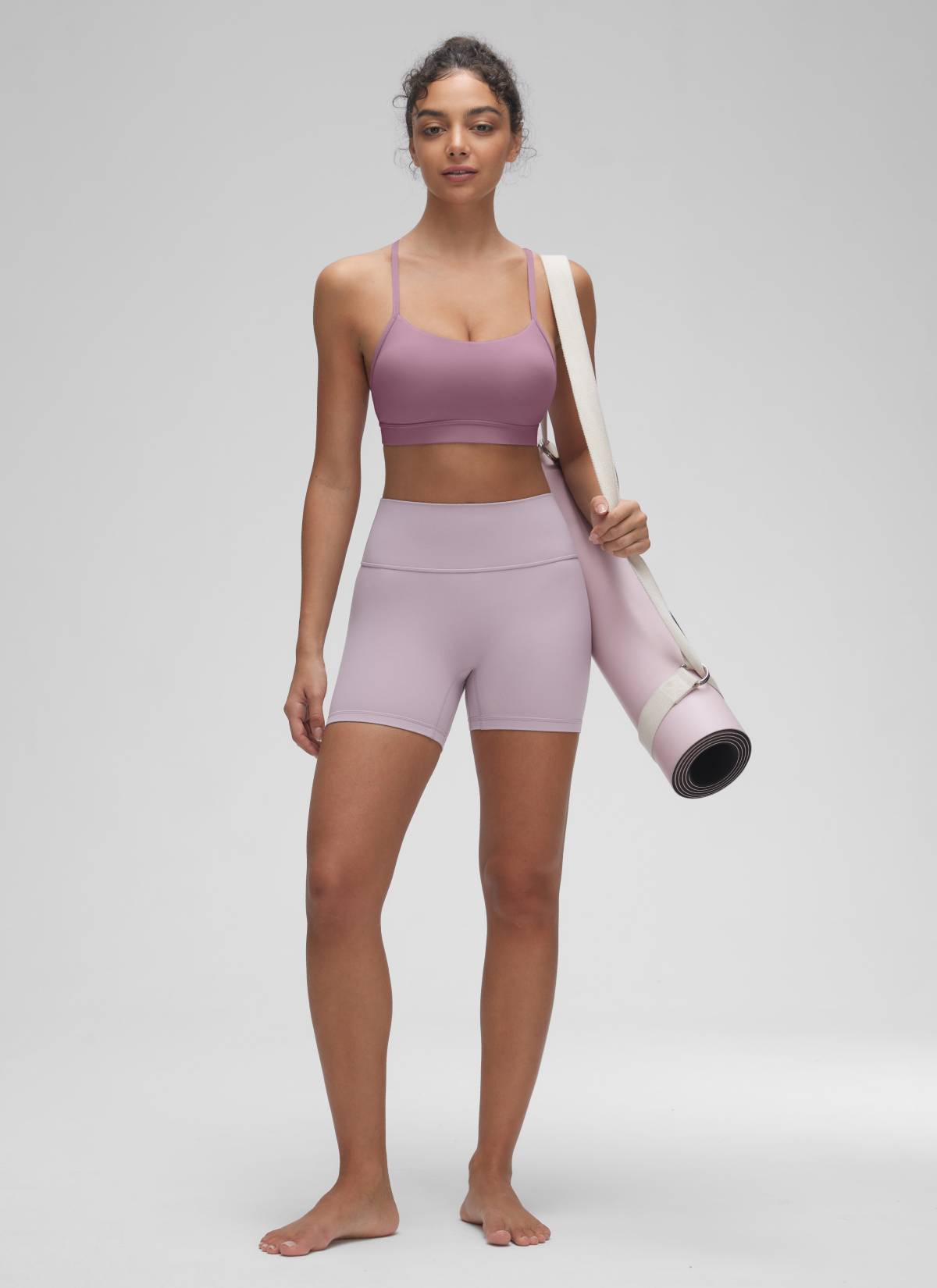 CRZ YOGA レディース ヨガ ライトサポートButterluxe スポーツブラ Yバック ライトラベンダー