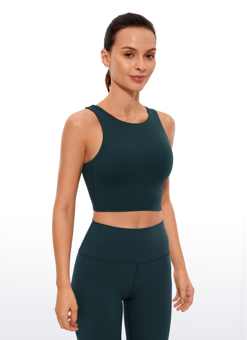 CRZ YOGA レディース ヨガ ローサポート Butterluxe タンク ハイネック レーサーバック フォレストダークグリーン