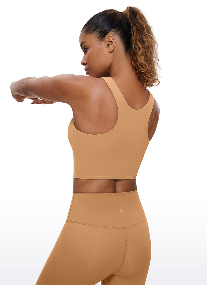 CRZ YOGA レディース ヨガ ローサポート Butterluxe タンク ハイネック レーサーバック ドウブラウン