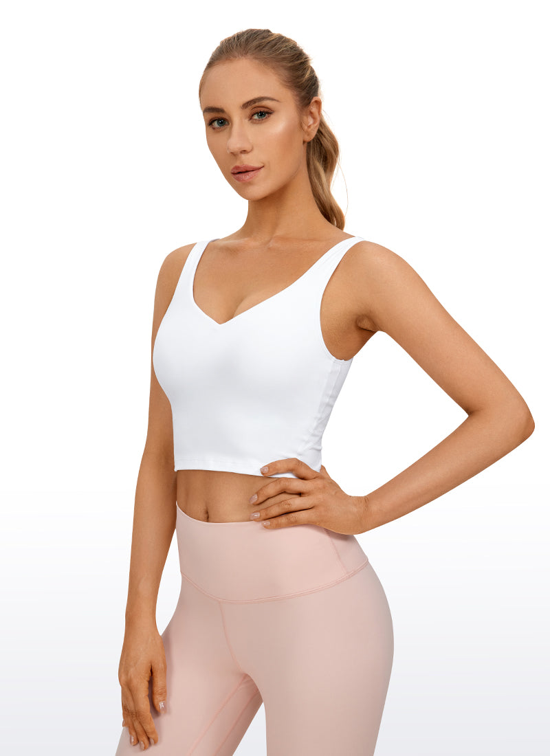 CRZ YOGA レディース ヨガ 低サポートButterluxe ロングラインブラ Uバック ホワイト