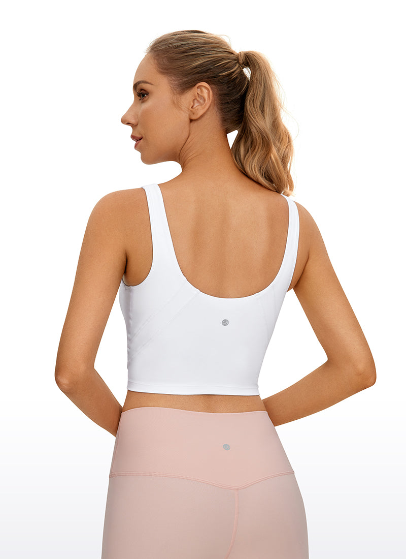 CRZ YOGA レディース ヨガ 低サポートButterluxe ロングラインブラ Uバック ホワイト