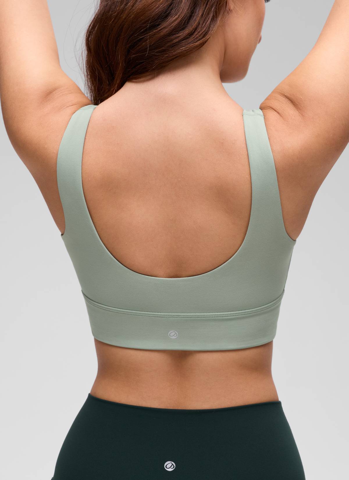 CRZ YOGA Women's Yoga Low Support Butterluxe Sport Bra U Back Longline Green Palm Court