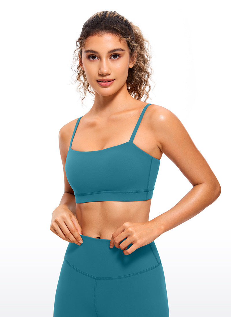 CRZ YOGA レディース Butterluxe 調整可能なスパゲッティストラップ スポーツブラ ボレアリスグリーン