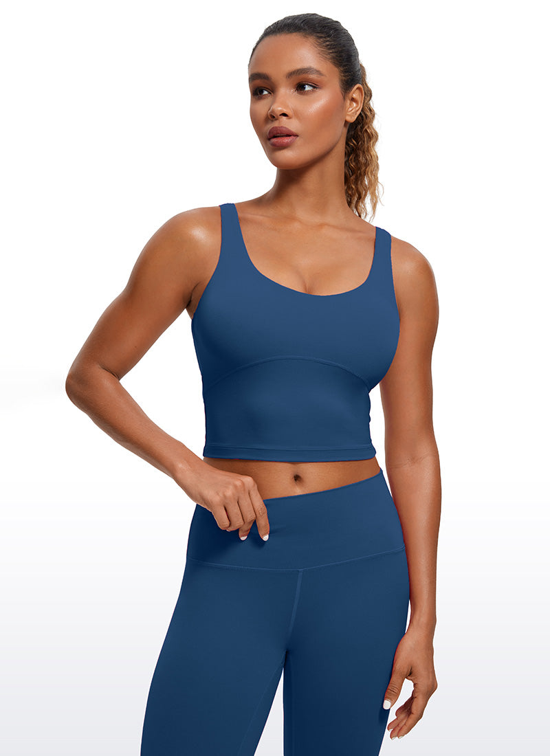 CRZ YOGA レディース タイトフィット トップス Butterluxe ブラカップ付き Uバックスタイル タンク フレンチネイビー