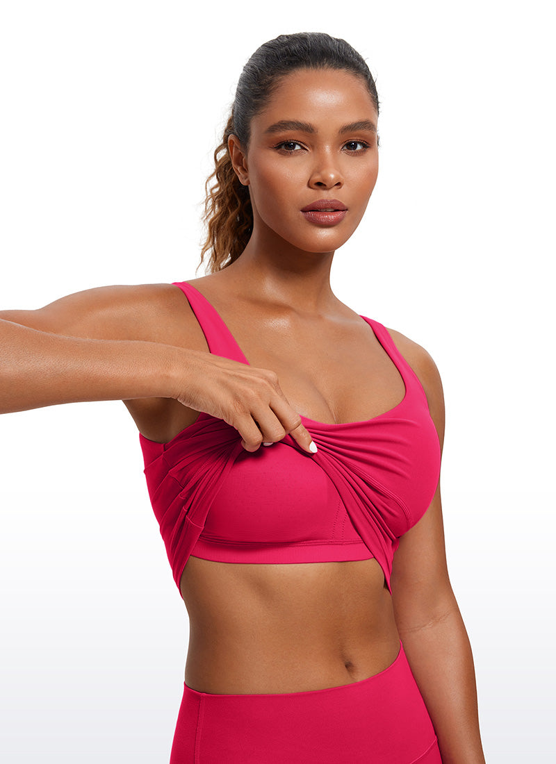 CRZ YOGA レディース タイトフィット トップス Butterluxe ブラカップ付き Uバックスタイル タンク ビバマゼンタ