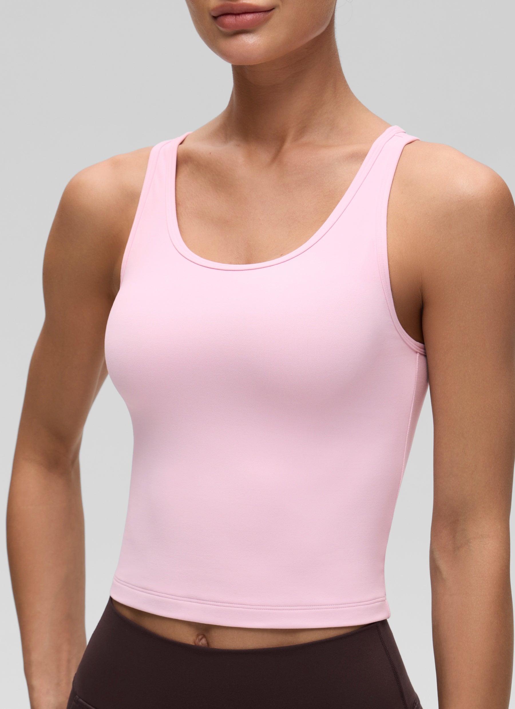 CRZ YOGA Women's Yoga Butterluxe Tight Fit Tank Tops Racerback Pink Peony