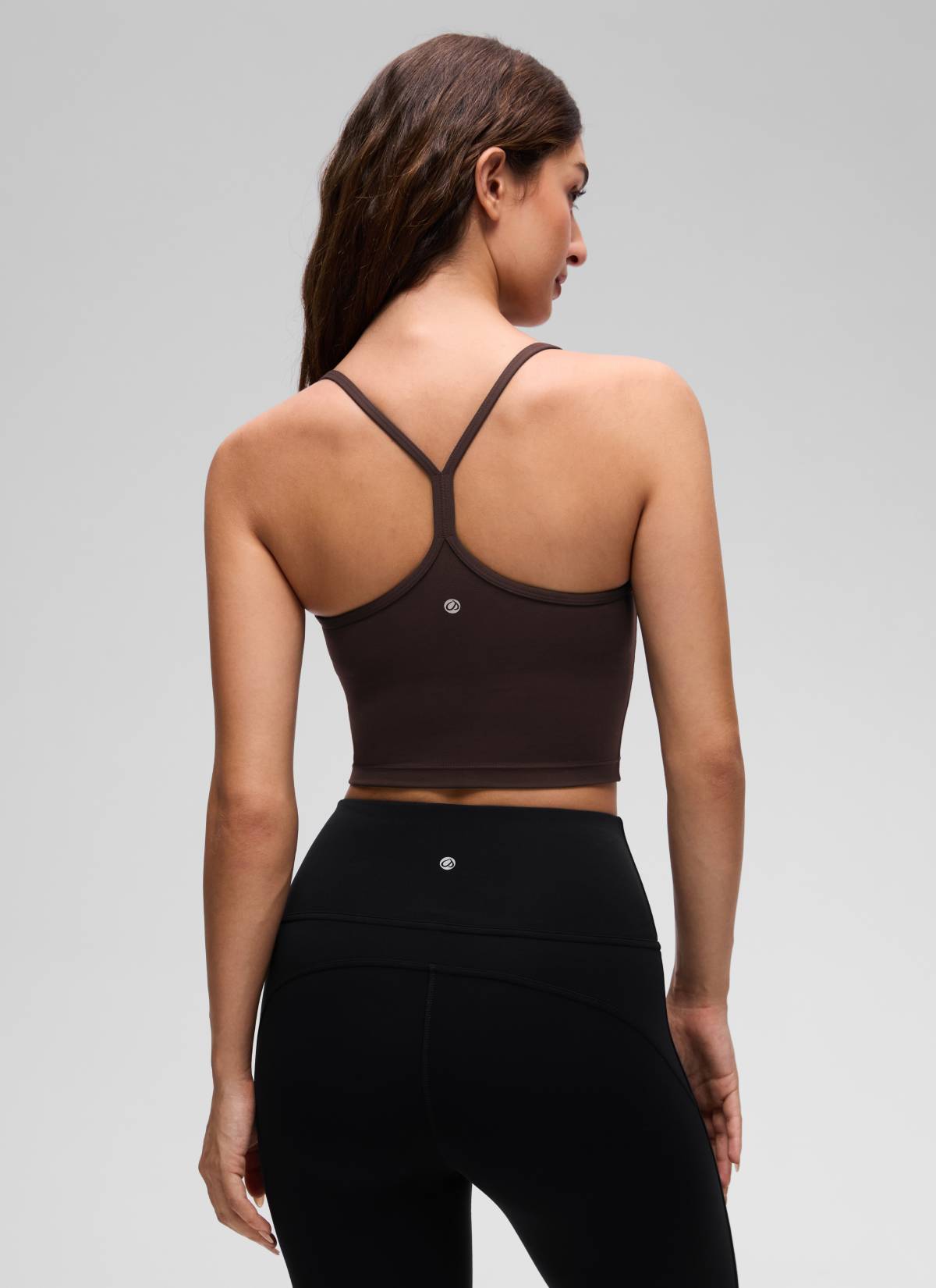 CRZ YOGA レディースButterluxe Yバック ロングライン スポーツブラ クロップドタンクトップ ホットファッジブラウン