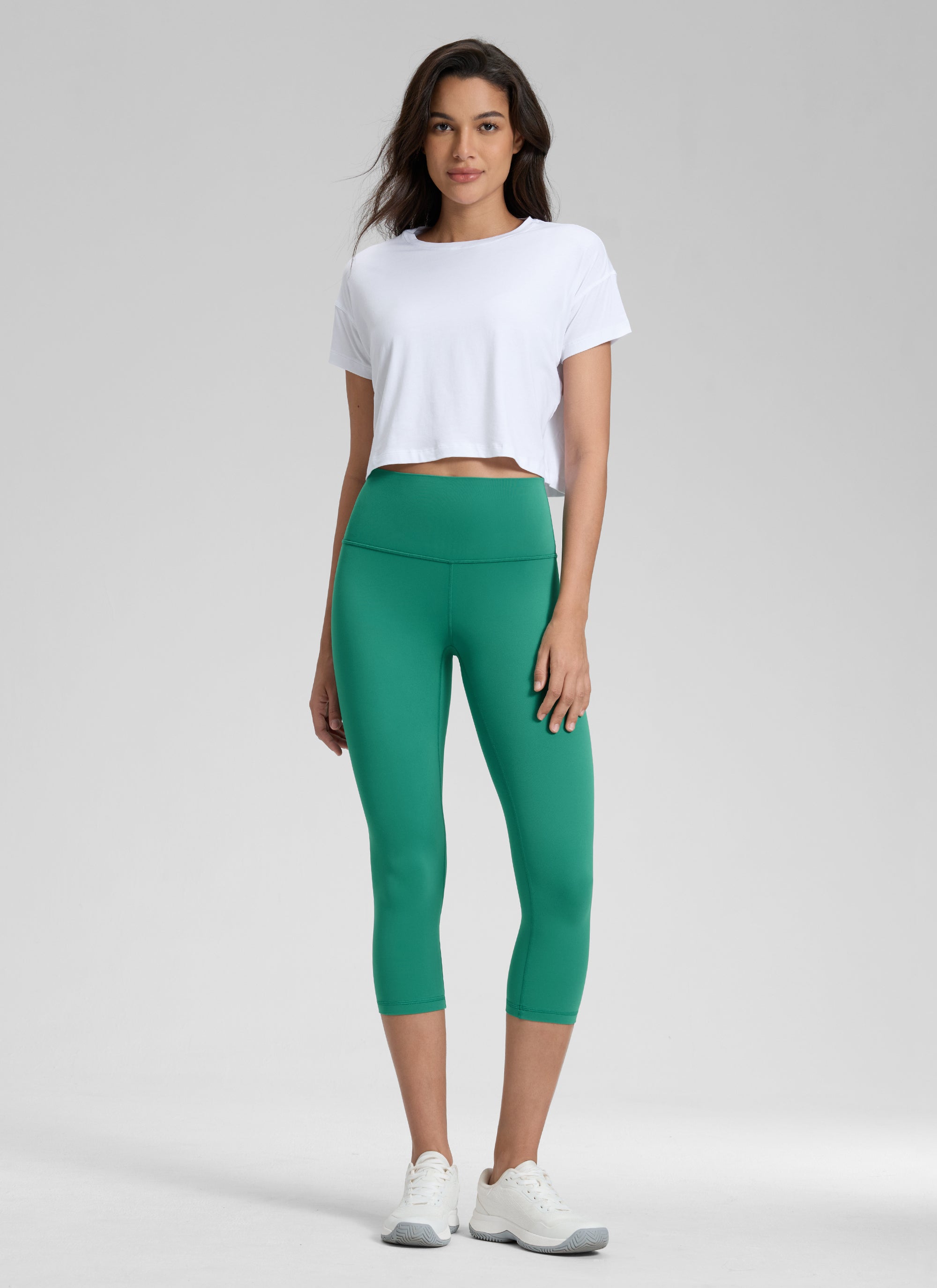 CRZ YOGA Women's Yoga Lounge High Rise Butterluxe Yoga Leggings 19'' Cascadia Green