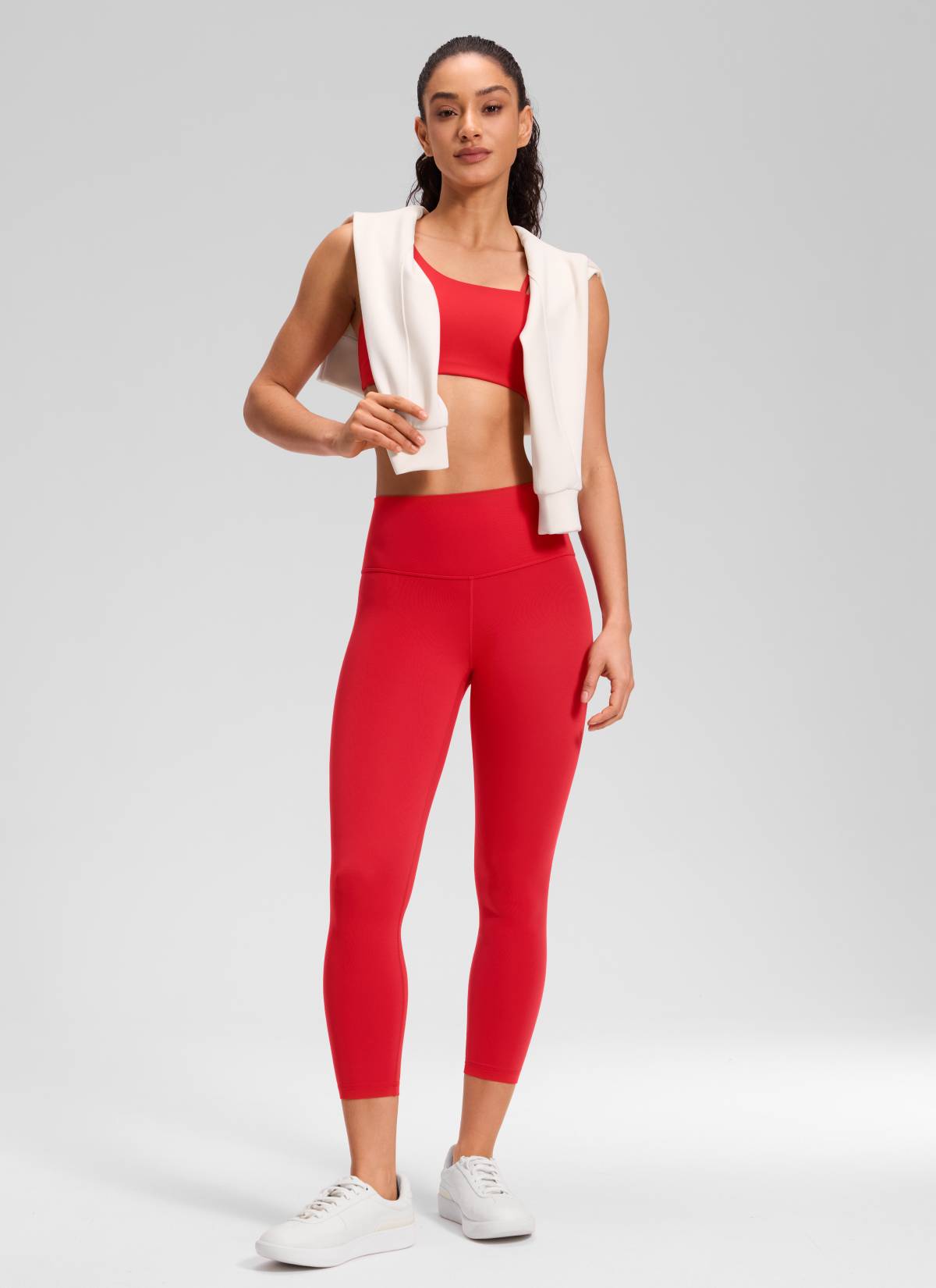 CRZ YOGA Women's Yoga Lounge High Rise Butterluxe Yoga Leggings 23'' Aurora Red