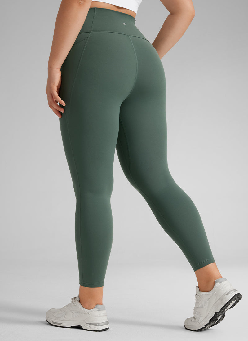 CRZ YOGA レディース ヨガ ラウンジ ハイライズ Butterluxe ポケット レギンス 64cm ダークフォレストグリーン