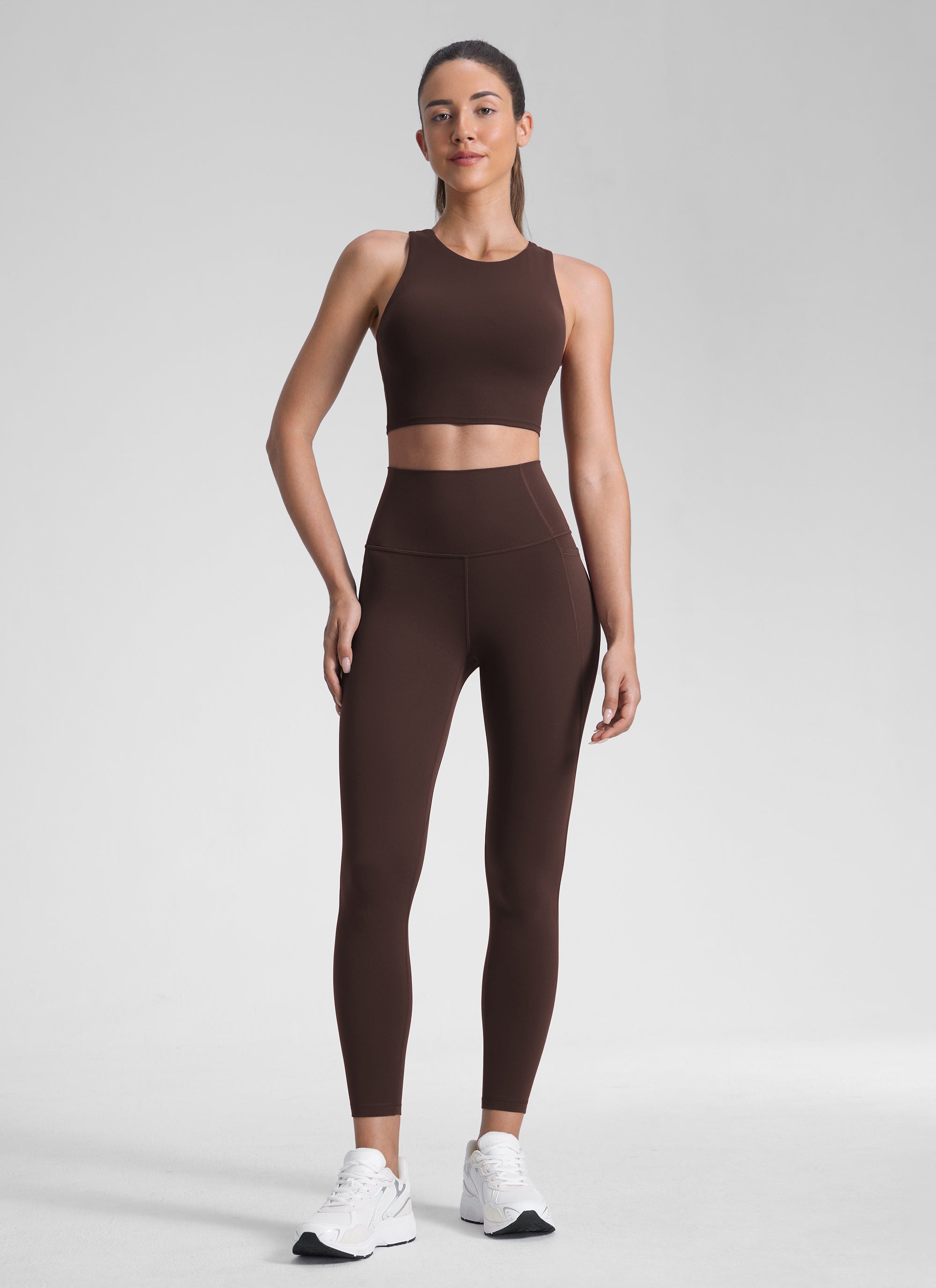 CRZ YOGA レディース ヨガラウンジ ハイライズButterluxe ポケットレギンス 25インチ ホットファッジブラウン