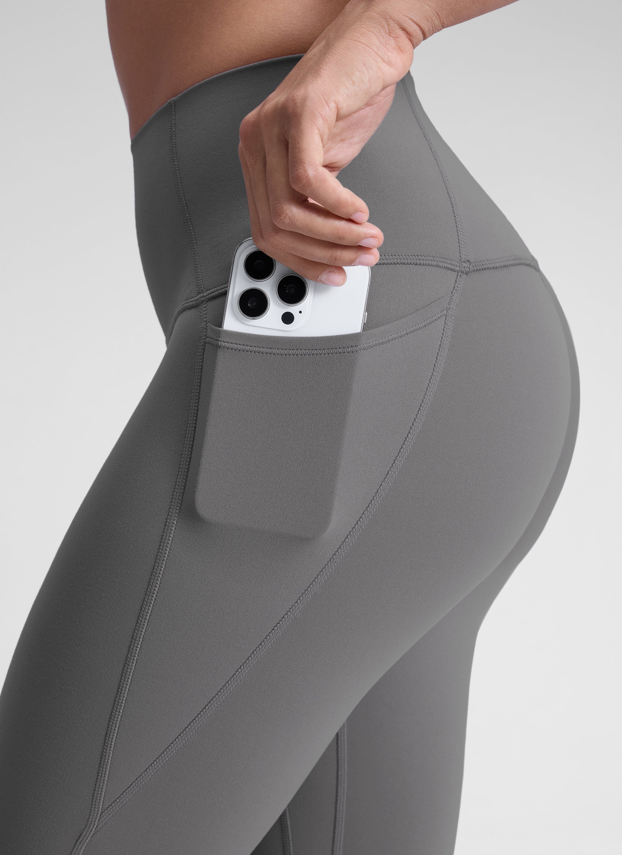 CRZ YOGA レディース ヨガラウンジ ハイライズButterluxe ポケットレギンス 25インチ アッシュグレー