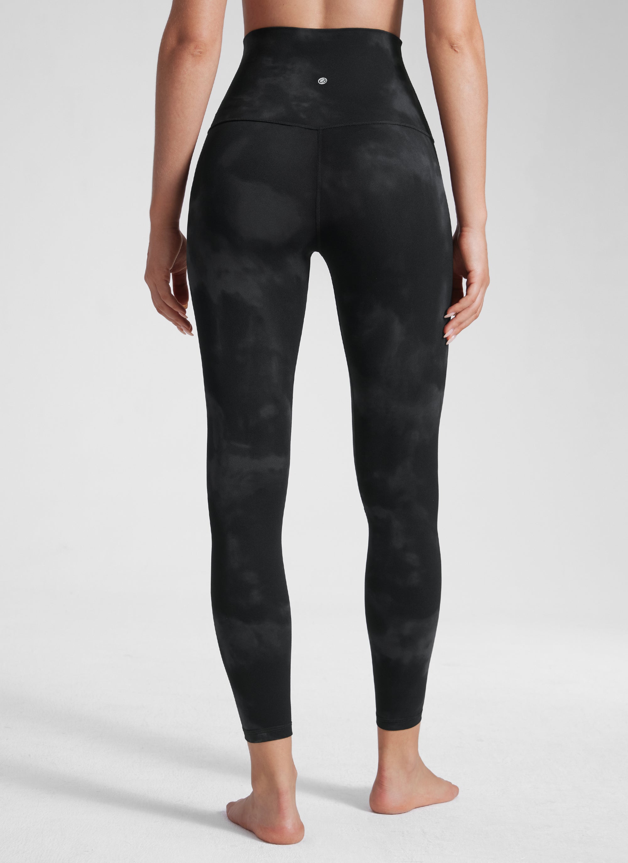 CRZ YOGA Women's Lounge Super High Rise Butterluxe Yoga Leggings 25'' Black Tie Dye Flowers
