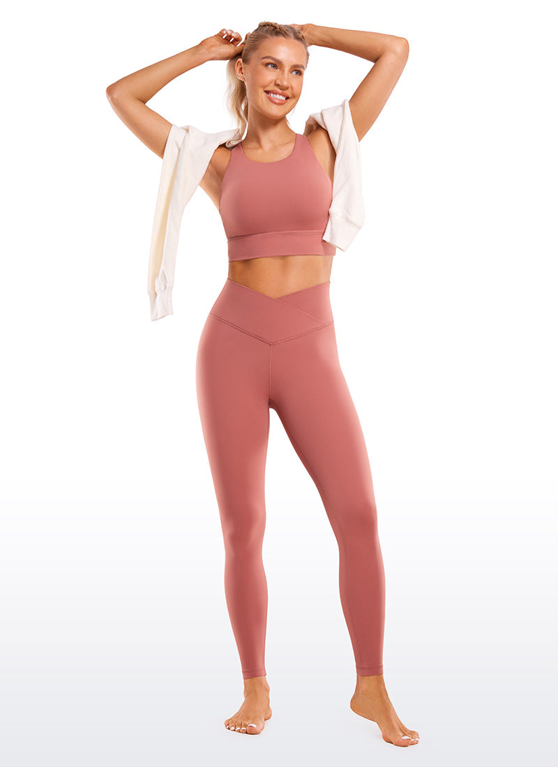 CRZ YOGA レディース ハイライズ Butterluxe ヨガレギンス 71 cm V字クロスウエスト ブライアローズ