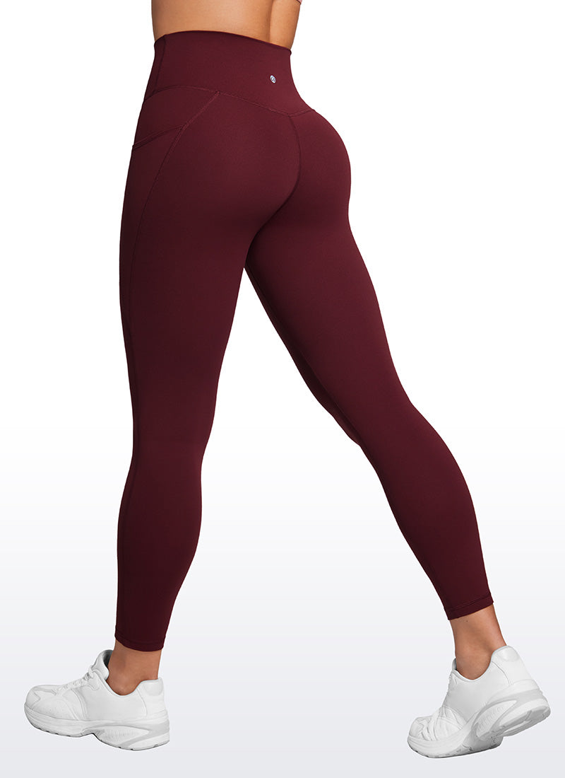 CRZ YOGA Butterluxe レディース クロスウエスト ポケット付きレギンス 64cm