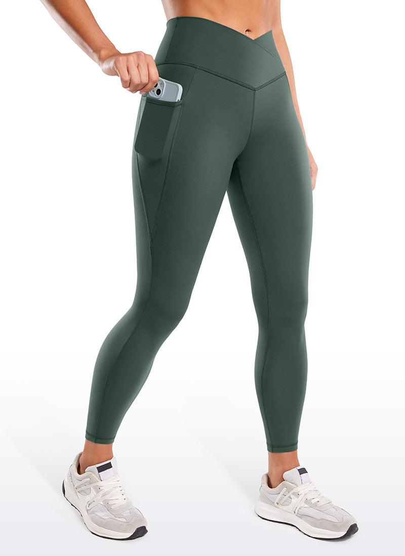 CRZ YOGA Butterluxe レディース クロスウエスト ポケット付きレギンス 64cm