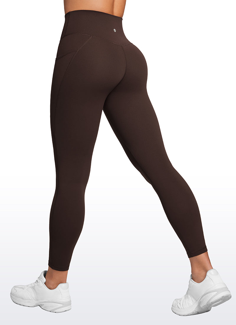 CRZ YOGA Butterluxe レディース クロスウエスト ポケット付きレギンス 64cm