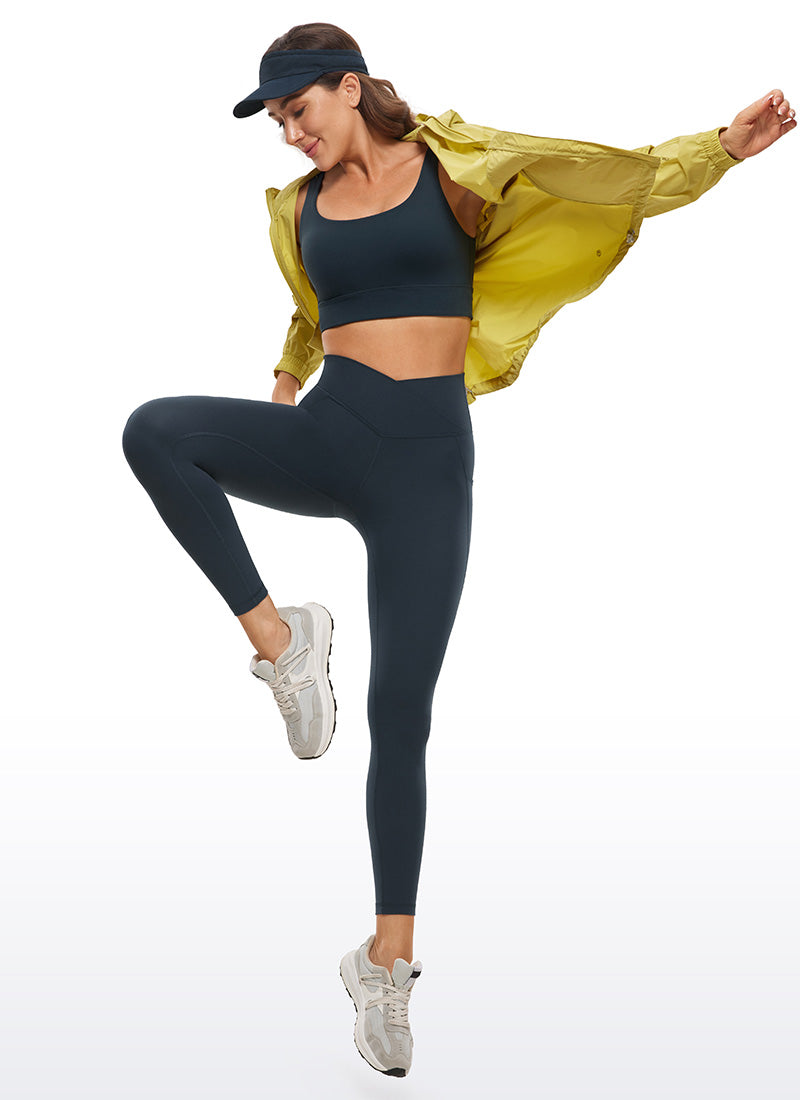 CRZ YOGA Butterluxe レディース クロスウエスト ポケット付きレギンス 64cm
