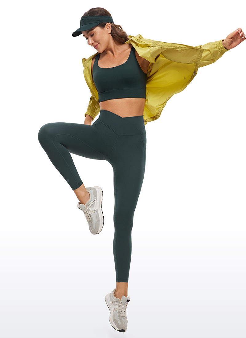 CRZ YOGA Butterluxe レディース クロスウエスト ポケット付きレギンス 64cm