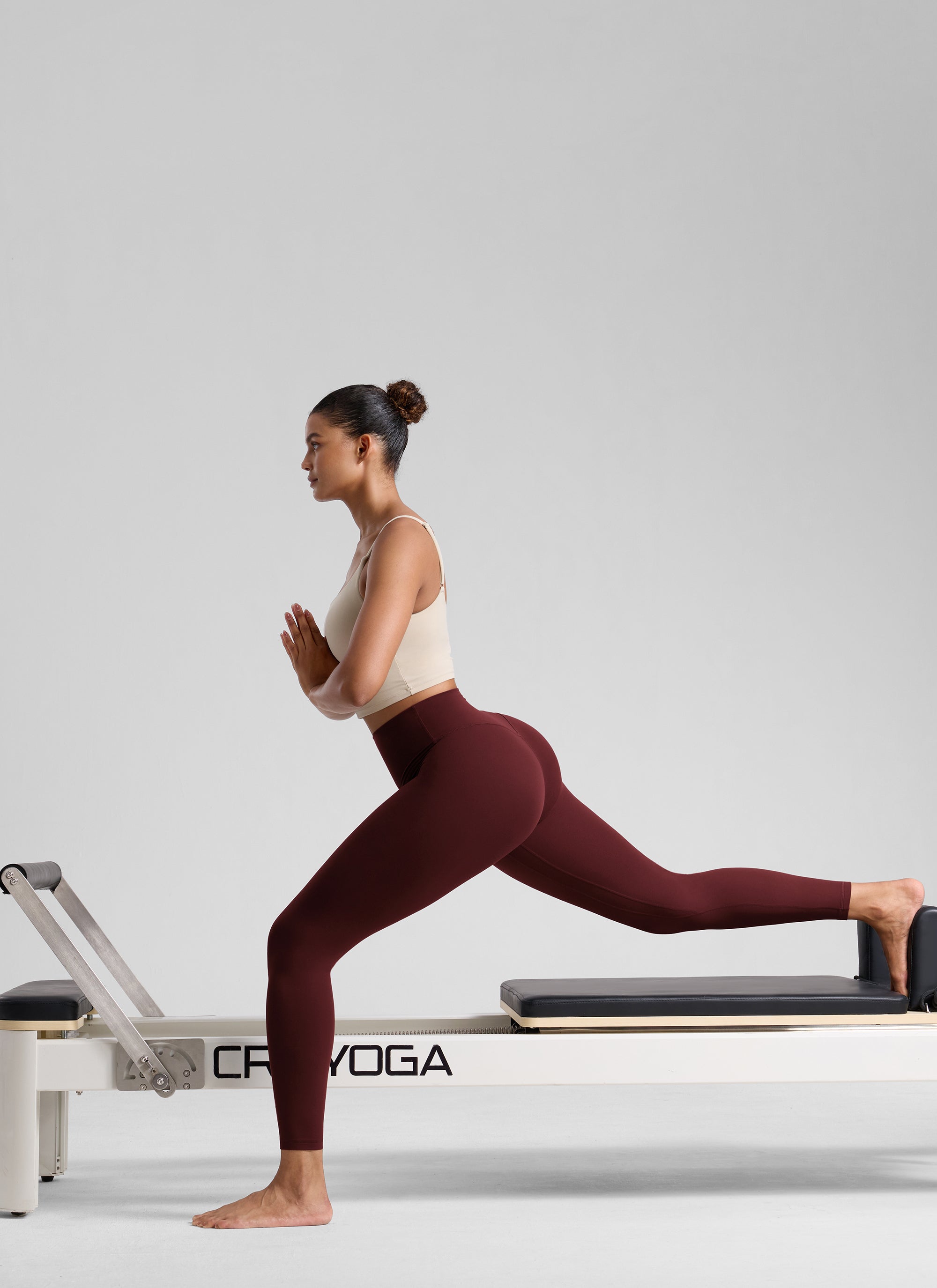 CRZ YOGA レディース ワークアウト ハイライズButterlift ヨガレギンス 25インチ レッド・メルロー