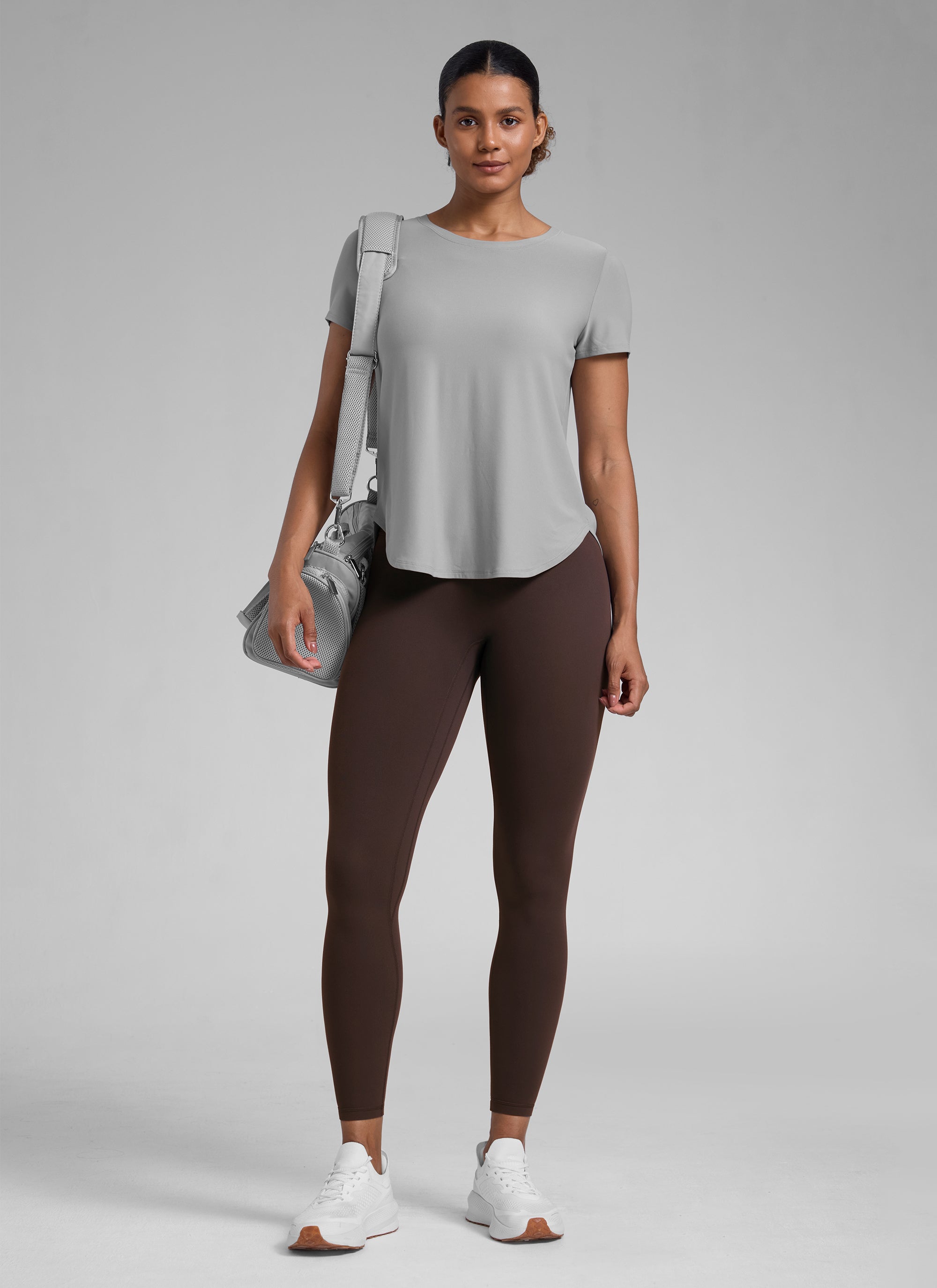CRZ YOGA レディース「Butterlift 」ハイライズ・スクランチバット・レギンス（フロントシームなし） ホットファッジブラウン