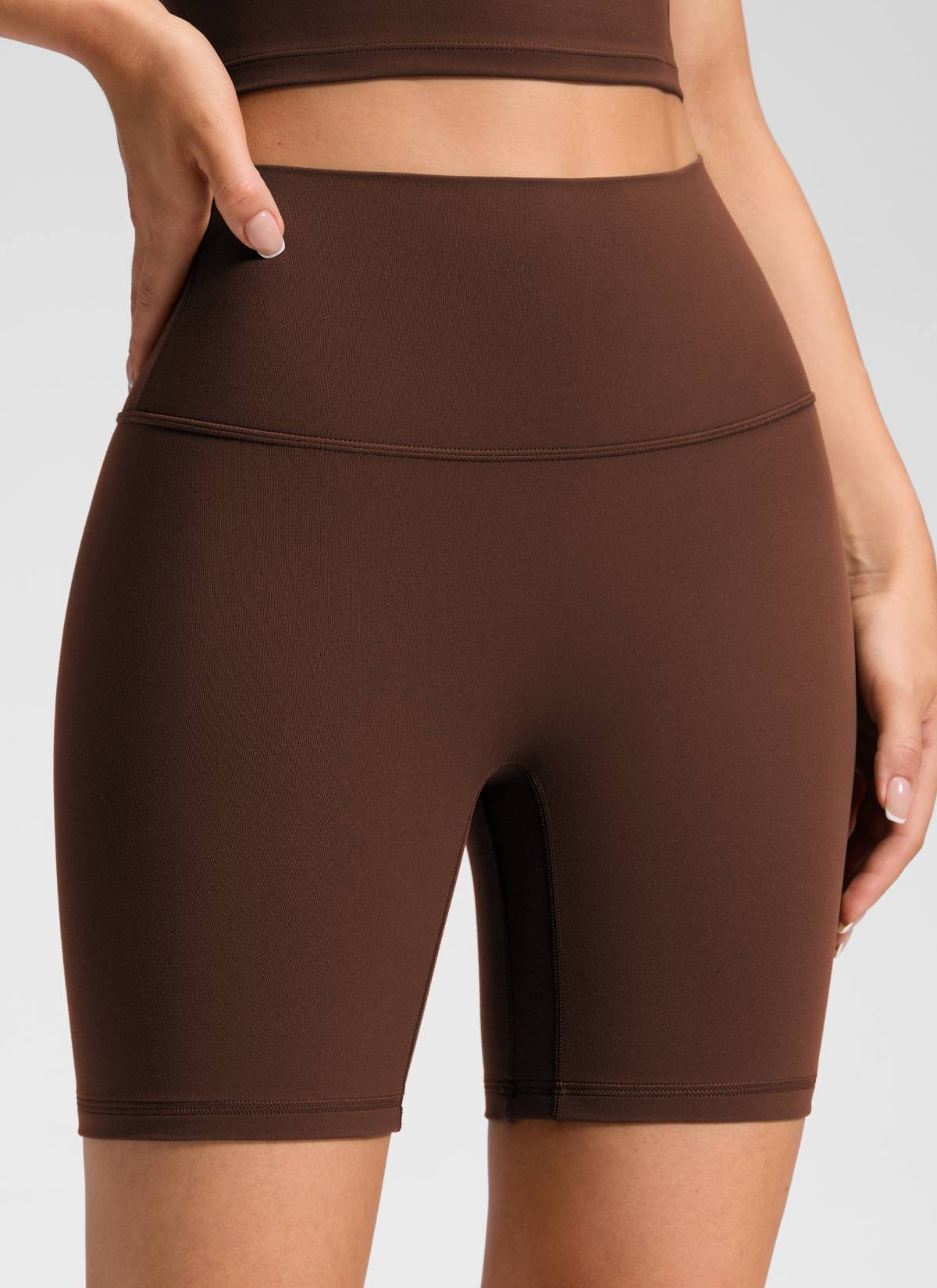 CRZ YOGA レディース Butterluxe ヨガ ハイライズ フロントシームレス ショートパンツ 15cm