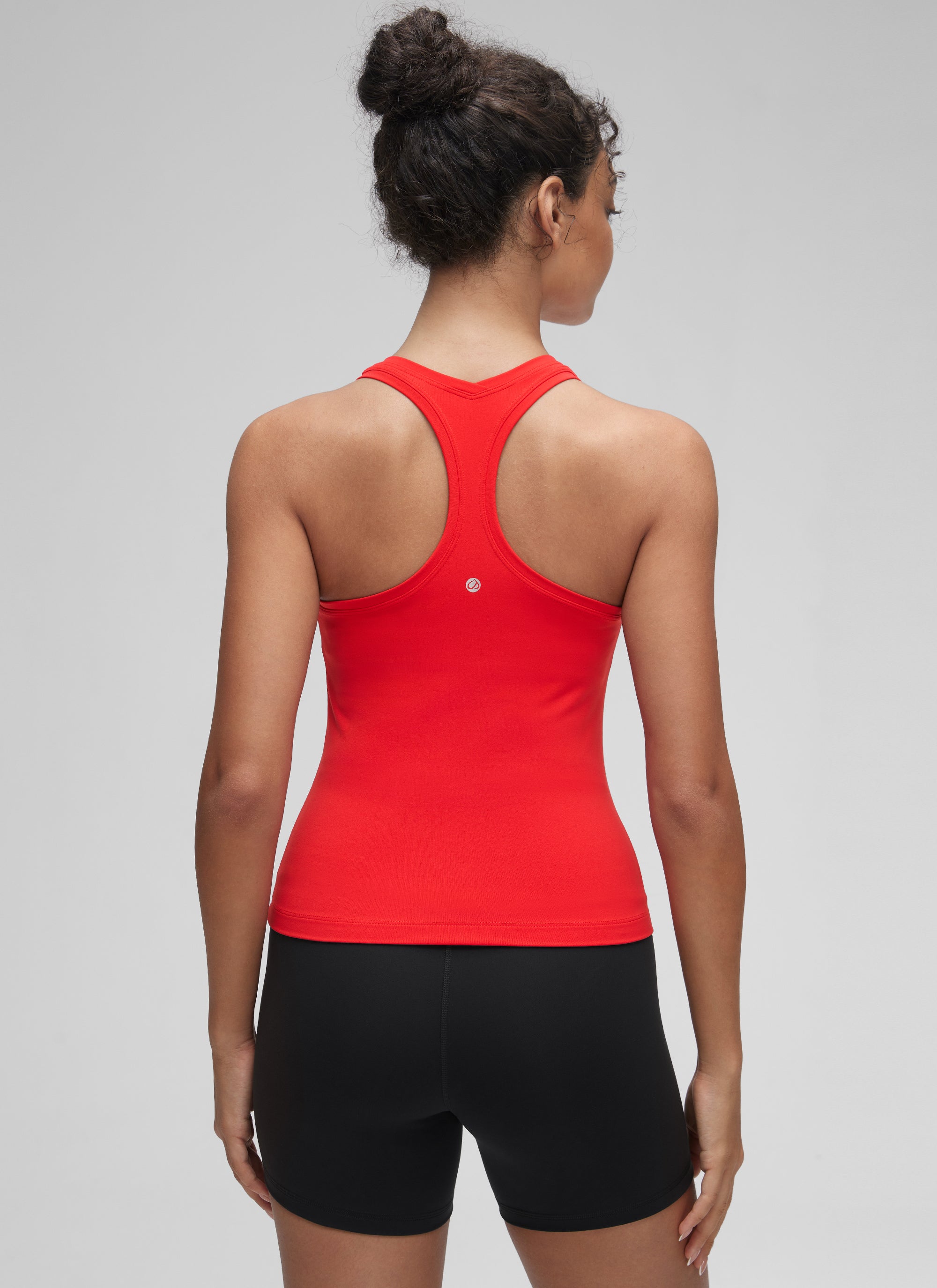CRZ YOGA Women's Yoga Tight Fit Butterluxe Crewneck Tank Top Racerback Deep Red