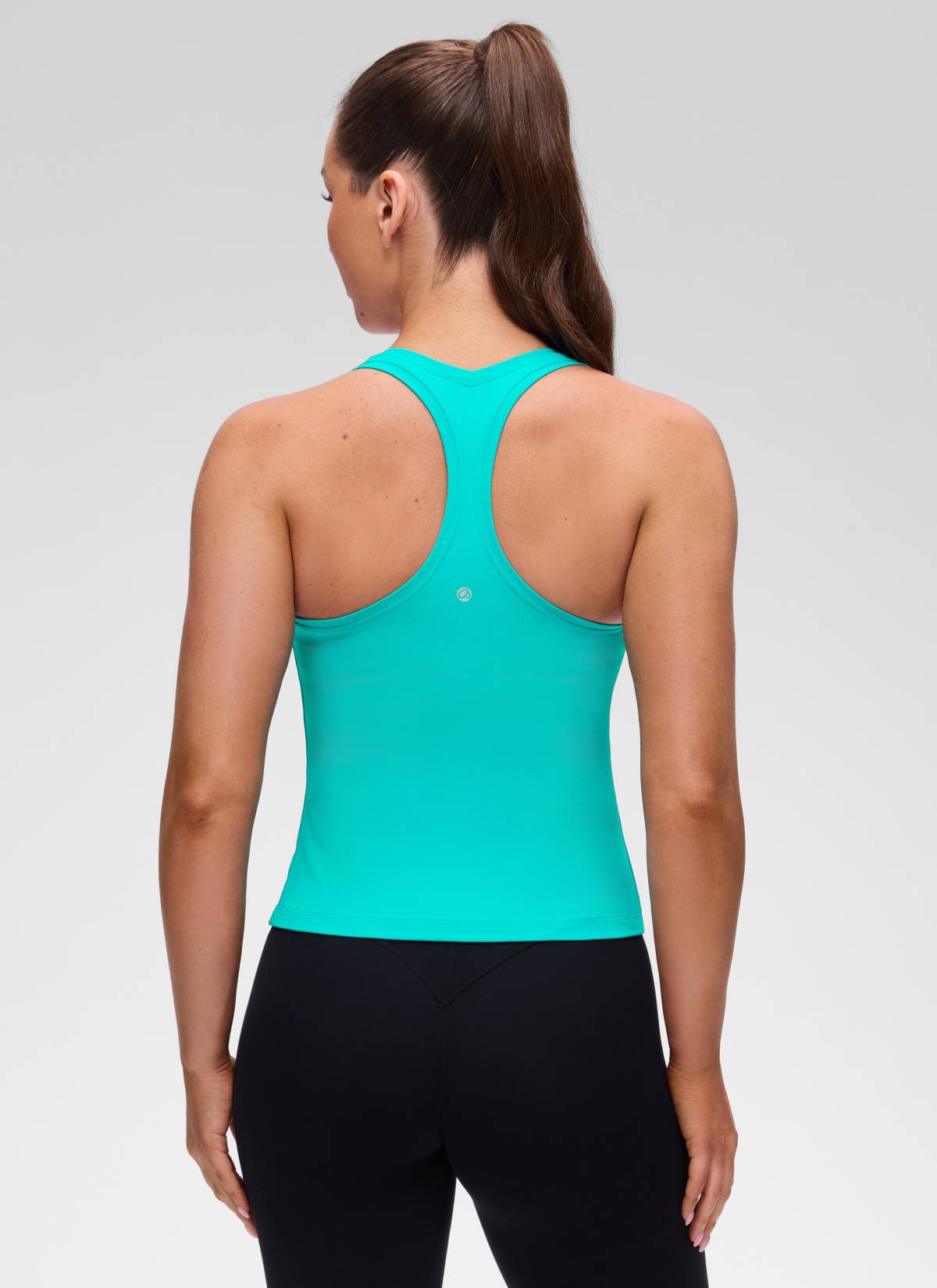 CRZ YOGA Women's Yoga Tight Fit Butterluxe Crewneck Tank Top Racerback Tropics Teal