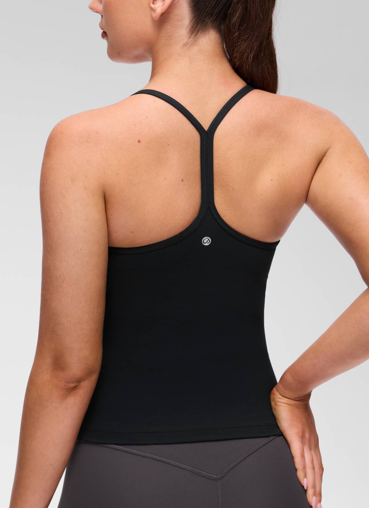CRZ YOGA レディース ヨガ スリムフィット Butterluxe ブラトップ一体型 タンクトップ Yバック ブラック