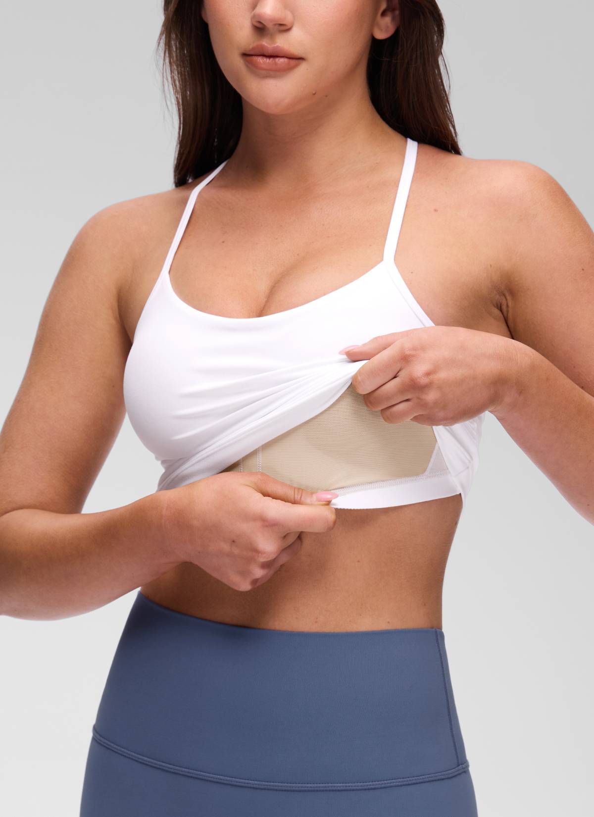 CRZ YOGA レディース ヨガ スリムフィット Butterluxe ブラトップ一体型 タンクトップ Yバック ホワイト