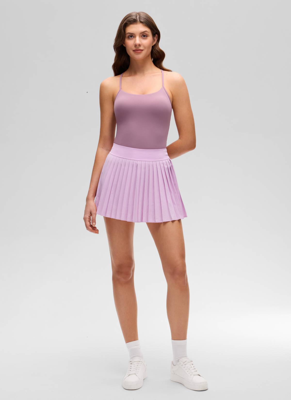 CRZ YOGA レディース ヨガ スリムフィット Butterluxe ブラトップ一体型 タンクトップ Yバック ライトラベンダー