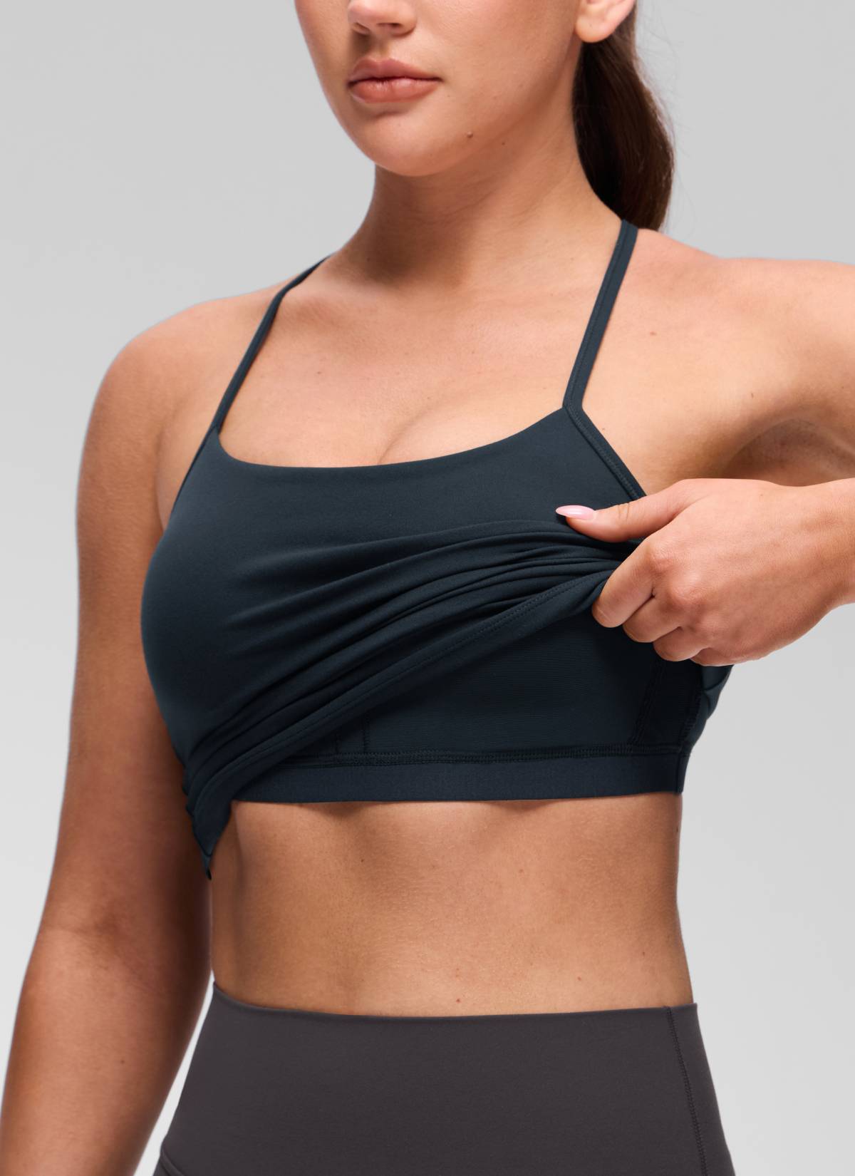CRZ YOGA レディース ヨガ スリムフィット Butterluxe ブラトップ一体型 タンクトップ Yバック トゥルーネイビー