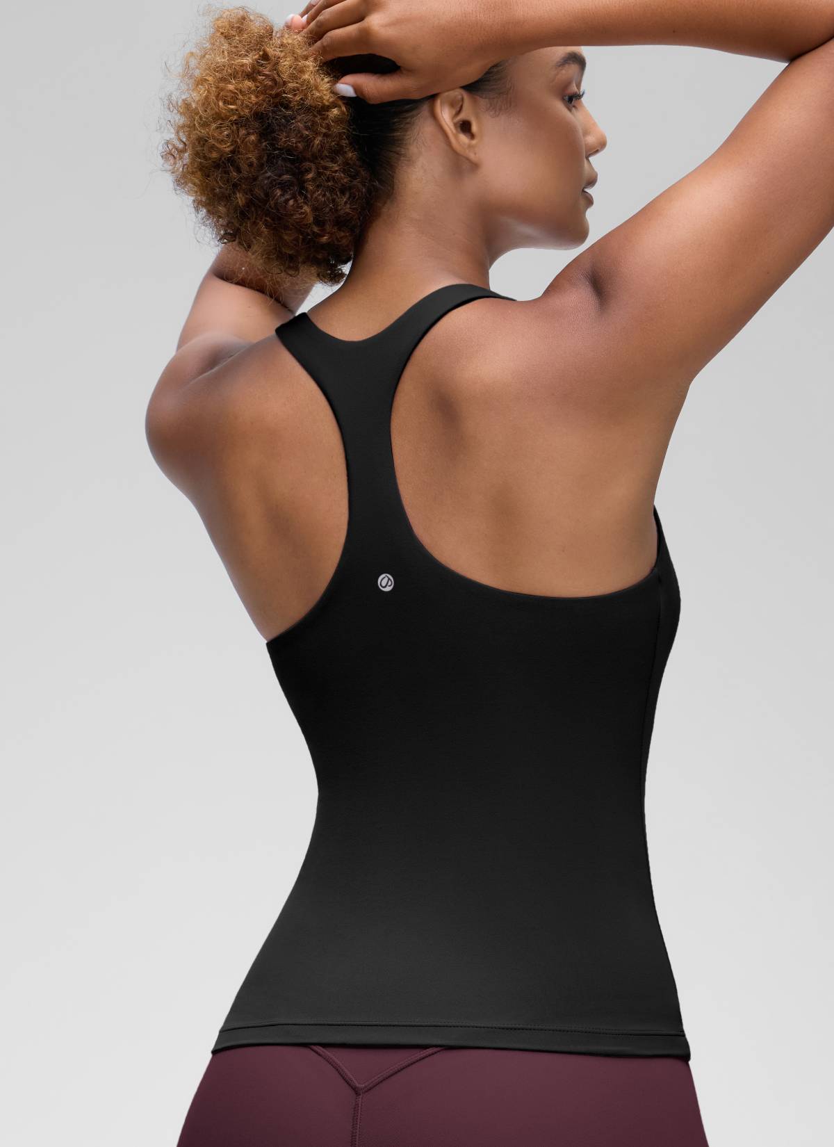 CRZ YOGA レディース ヨガ タイトフィット トップスButterluxe ブラ付きタンクトップ ブラック