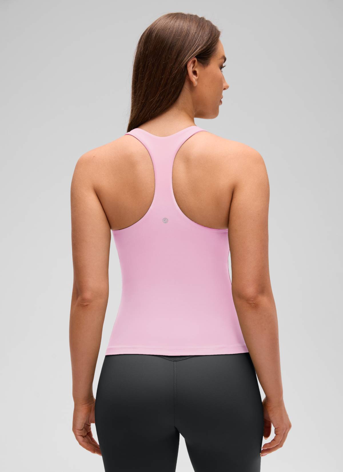 CRZ YOGA レディース ヨガ タイトフィット トップスButterluxe ブラ付きタンクトップ ピンク・ピーオニー