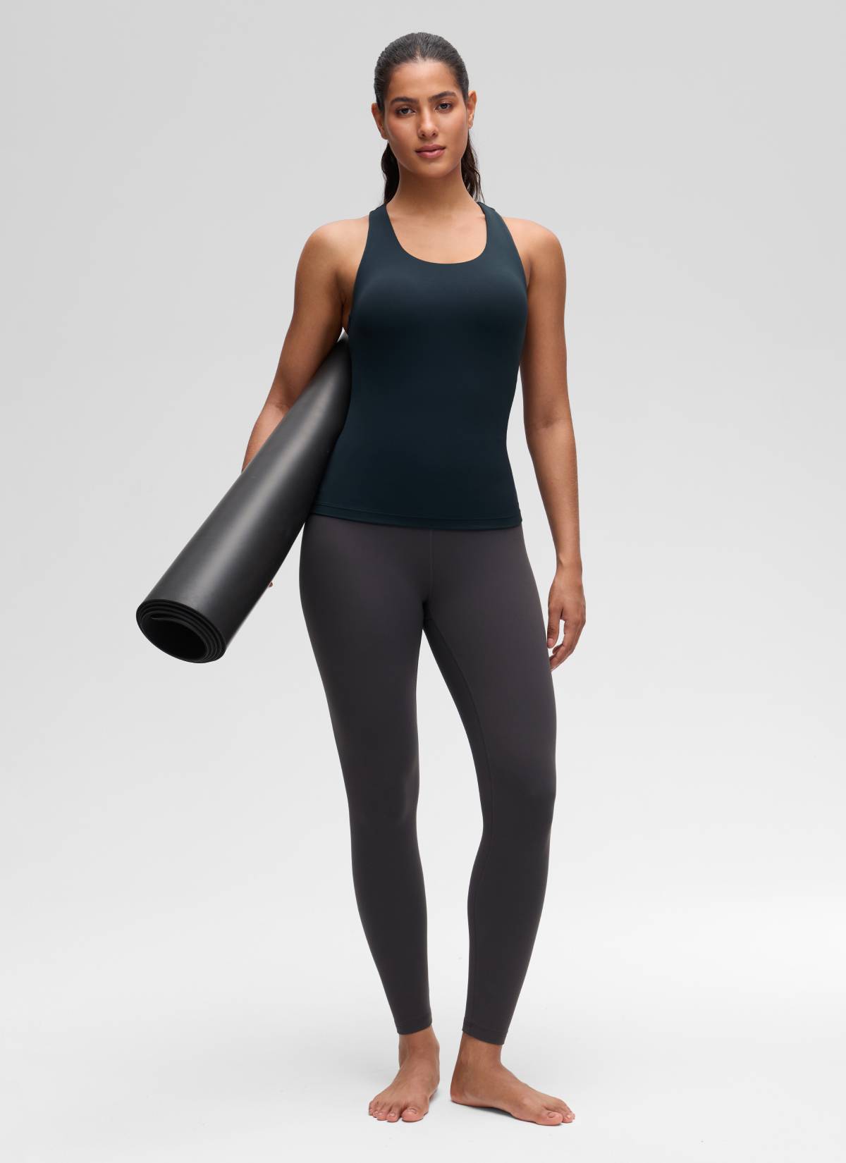CRZ YOGA レディース ヨガ タイトフィット トップスButterluxe ブラ付きタンクトップ トゥルーネイビー