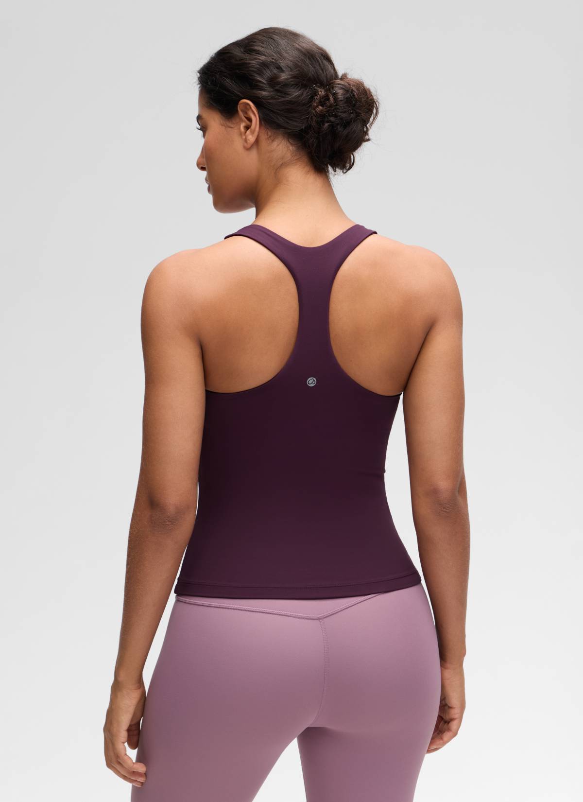 CRZ YOGA レディース ヨガ タイトフィット トップスButterluxe ブラ付きタンクトップ ディープパープル