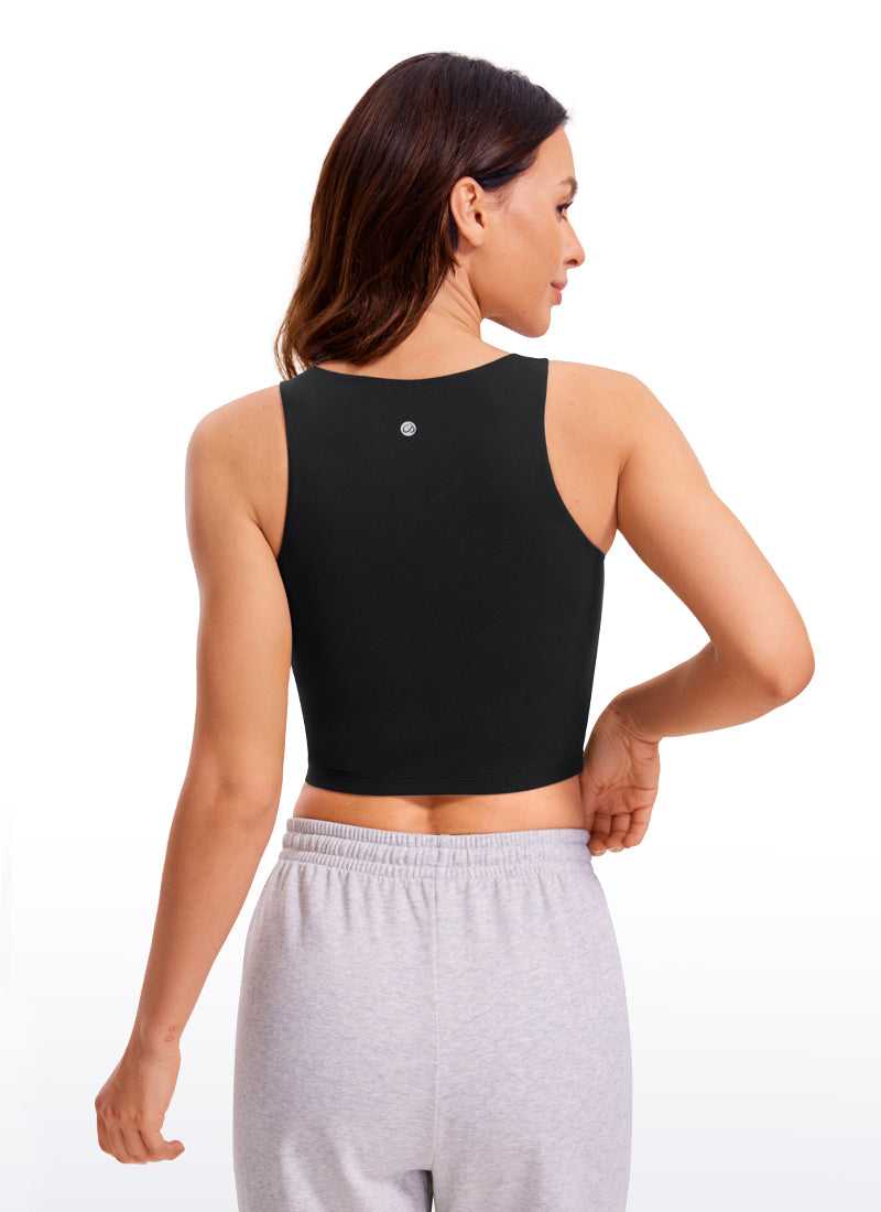 CRZ YOGA レディース ヨガ タイトフィット Butterluxe タンクトップ レーサーバック クロップド ブラック