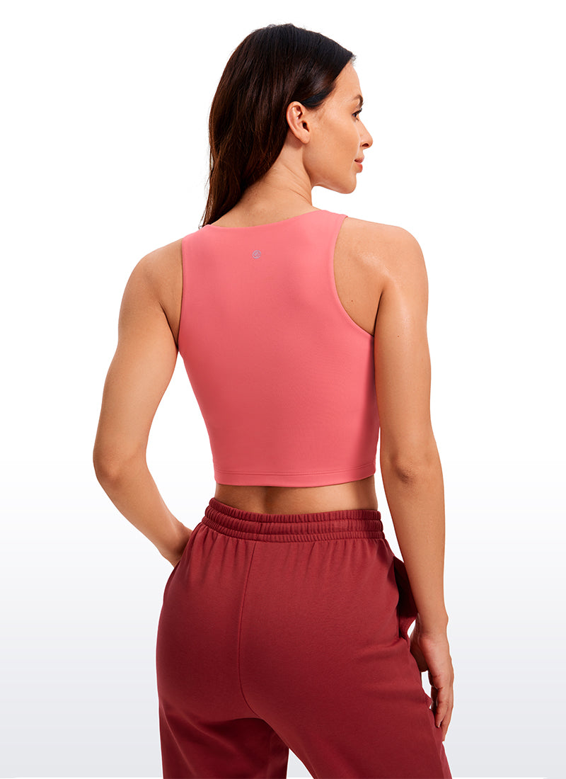 CRZ YOGA レディース ヨガ タイトフィット Butterluxe タンクトップ レーサーバック クロップド ラズベリーソルベ