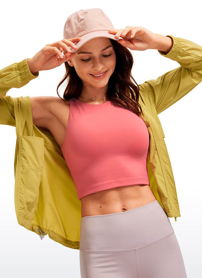 CRZ YOGA レディース ヨガ タイトフィット Butterluxe タンクトップ レーサーバック クロップド ラズベリーソルベ