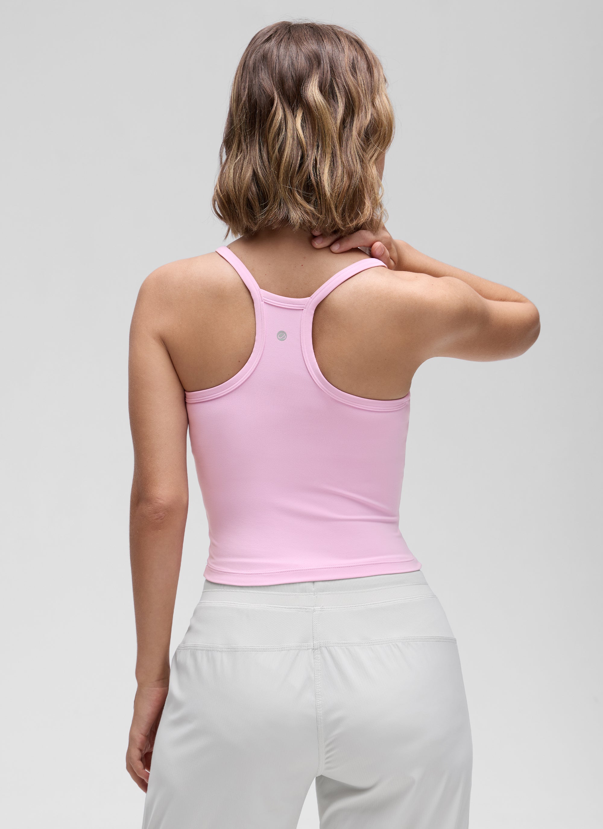 CRZ YOGA レディース「Butterluxe 」ソフトダブルライニング Vネック レーサーバック タンクトップ ヴィタピンク