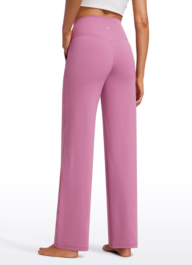 CRZ YOGA Women's Butterluxe High Rise Wide Leg Pants with Pockets 31'' Velvet Dust