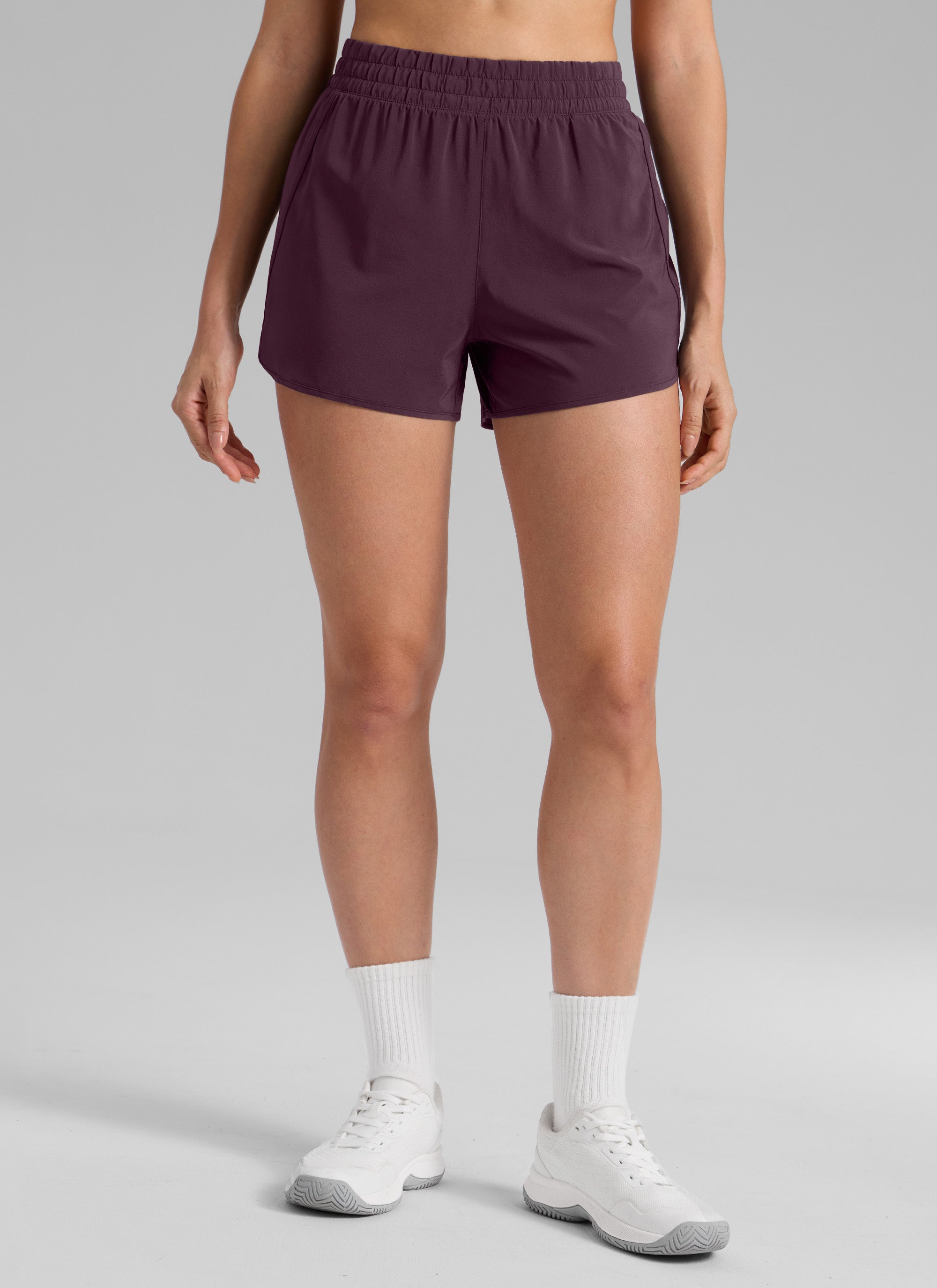 CRZ YOGA Women's Running High Waisted Mesh Lined Shorts 3'' Arctic Plum
