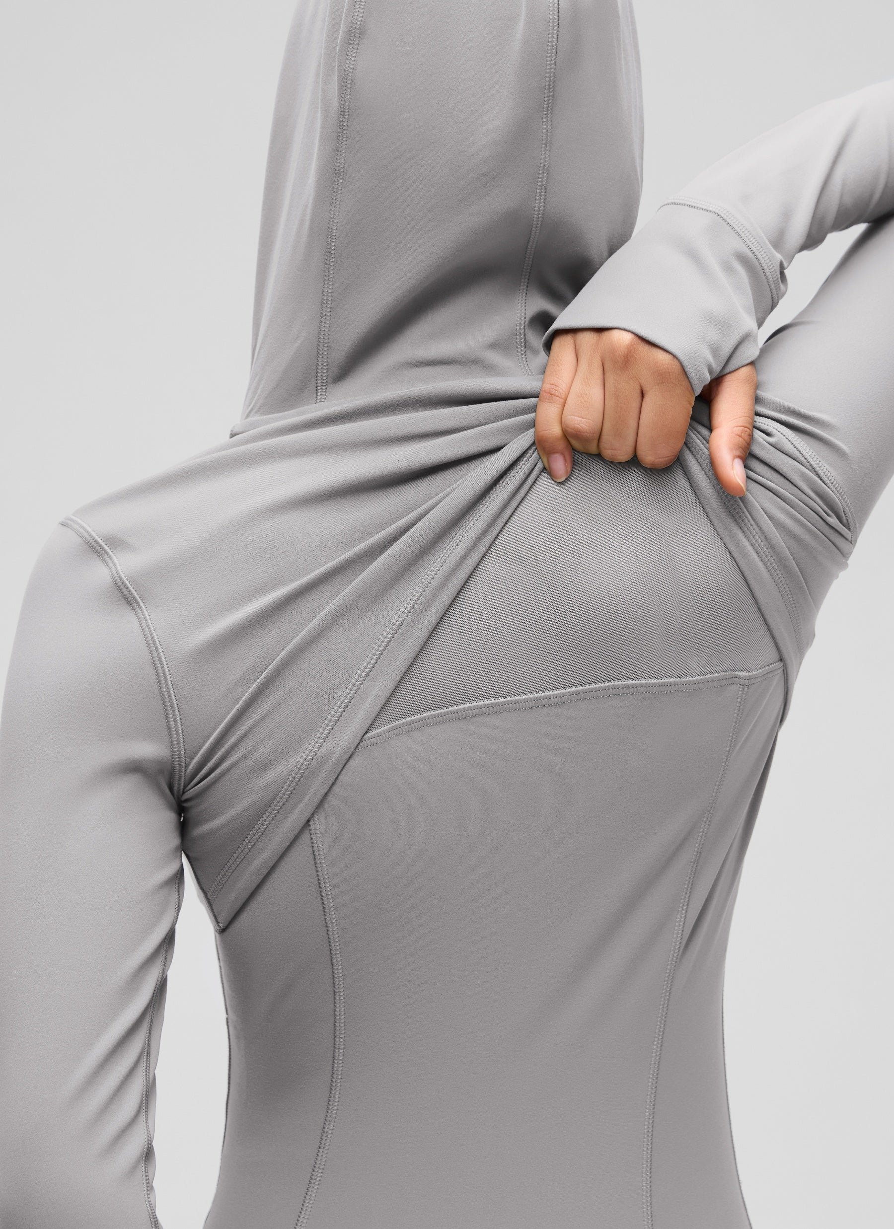 CRZ YOGA Women's Butterluxe Slim Fit Pocket Outerwear Full Zip Hoodies Gull Gray