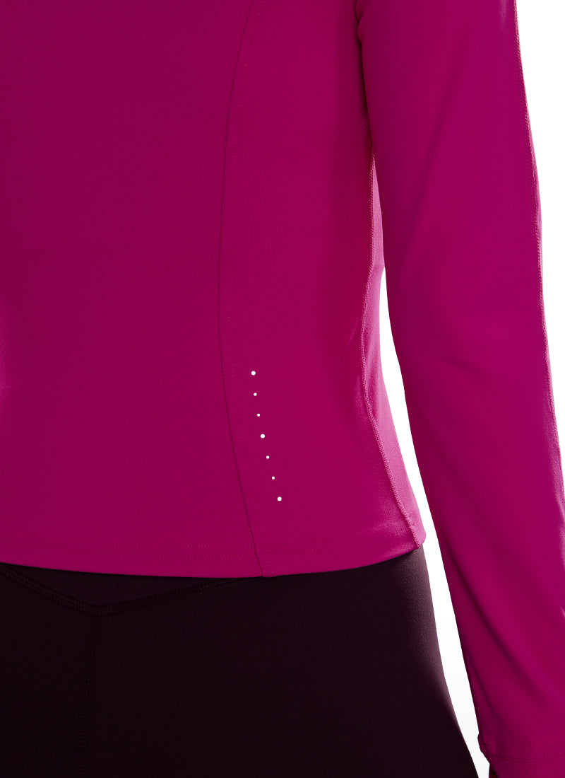 CRZ YOGA Women's Butterluxe Cropped Pocket Outerwear Full Zip Jackets Hibiscus Purple