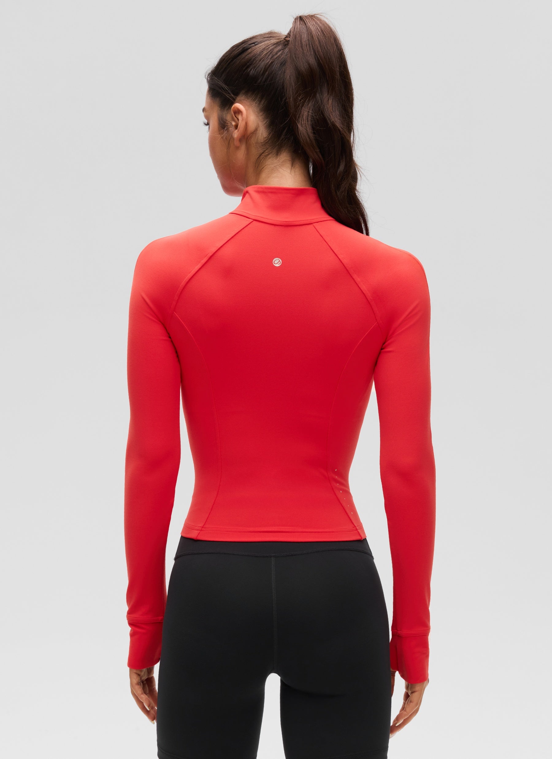 CRZ YOGA Women's Butterluxe Cropped Pocket Outerwear Full Zip Jackets Deep Red