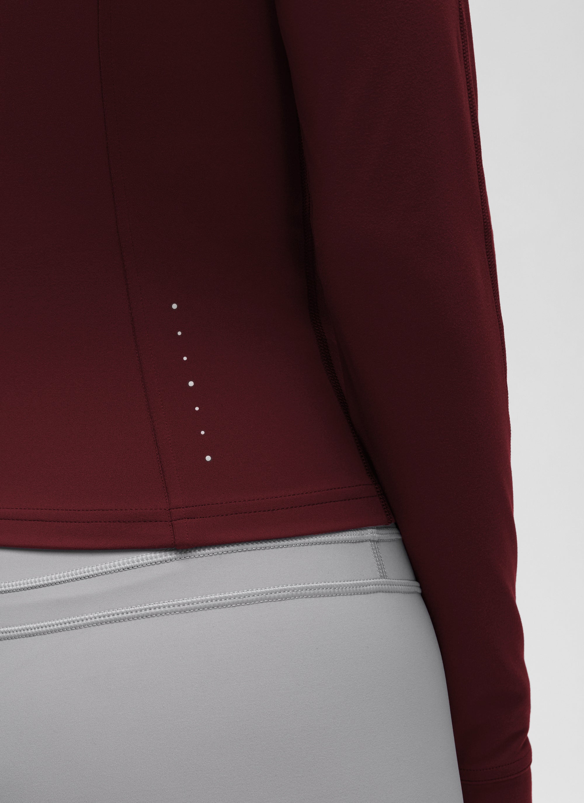 CRZ YOGA Women's Butterluxe Cropped Pocket Outerwear Full Zip Jackets Red Merlot